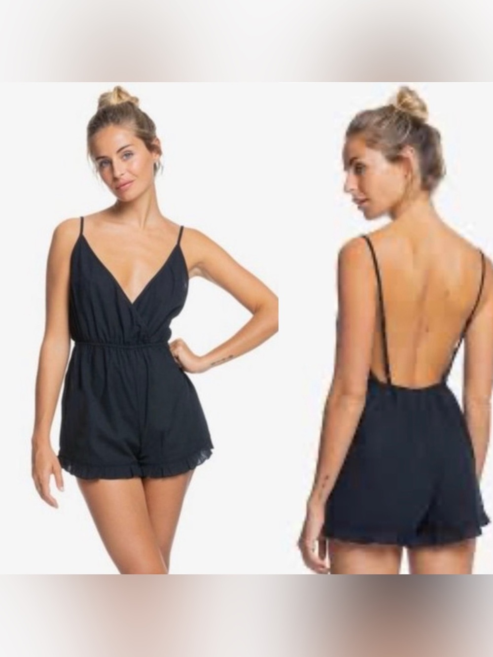 Honest Love Beach Romper for Women by Roxy Size XL Navy Blue